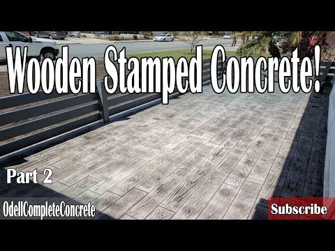 How to Pour a Wooden Stamped Concrete Patio, Front Yard Remodel Part 2