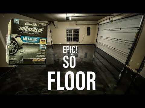 Dream Garage Build Pt 4: Installing Epoxy (Polycuramine) Floors! Rustoleum ROCKSOLID Metallic