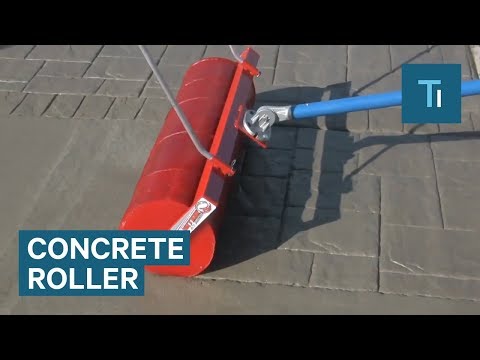 Roller Makes Plain Concrete Look Like Brickwork