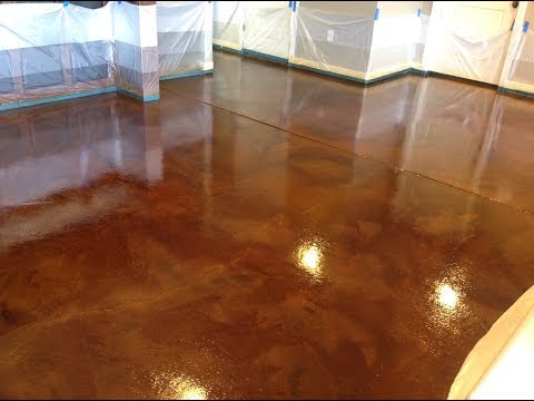 Acid Stained Basement Floor