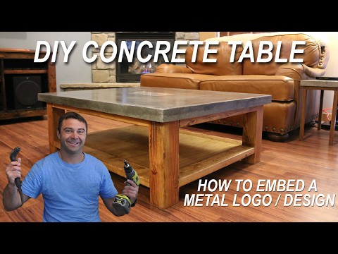 How To Make a Concrete Coffee Table and How to Embed a Metal Design in Concrete