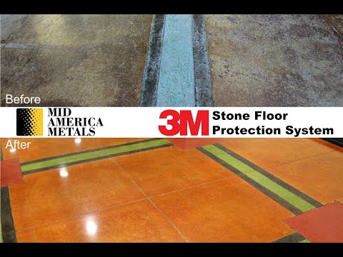 3M Stone Floor Protection System On Stained Concrete