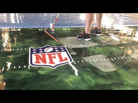 Super Bowl XLIV Metallic Epoxy Floor With Decals!