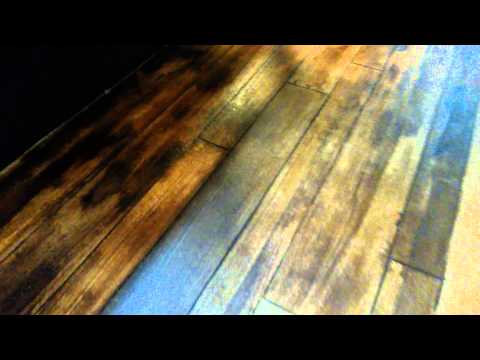 Wood look stained concrete