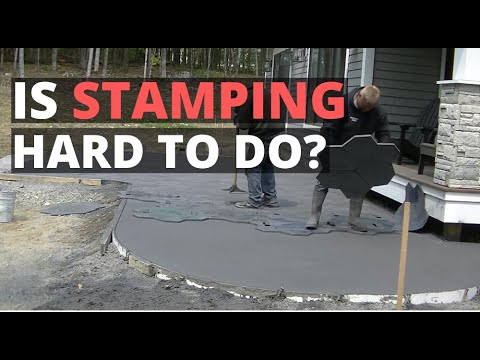 How To Stamp A Concrete Patio (Random Stone Backyard Patio Slab)
