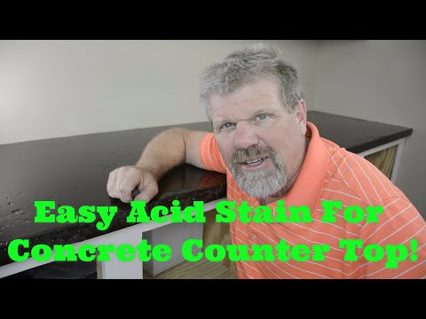 How to stain concrete counter tops Simple DIY!!!