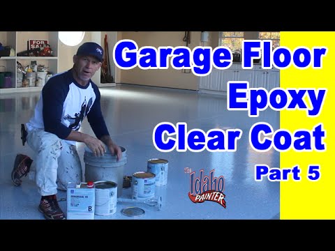 Epoxy Floor Clear Coat Application. Garage Floor Epoxy Instructions. DIY Concrete coatings.