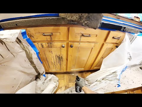 Making Our Own Concrete Countertops! Did I Just Ruin the Cabinets!?