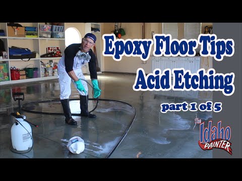 Epoxy Floor Acid Etching. Step 1 To Epoxy A Garage Floor. Epoxy hacks & Epoxy instructions.